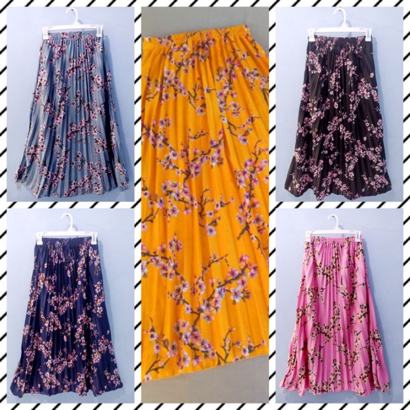 PROMO 3.3 ROK MOTIF / ROK PLISKET MOTIF BUNGA / ROK PLISKET MOTIF / ROK MOTIF DAISY DAILY LILY SAKURA TERBARU