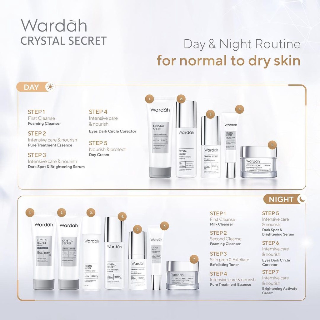 [PROMO PAYDAY] Wardah White / Crystal Secret | Face Wash Day Night Cream Dark Spot Serum Essence