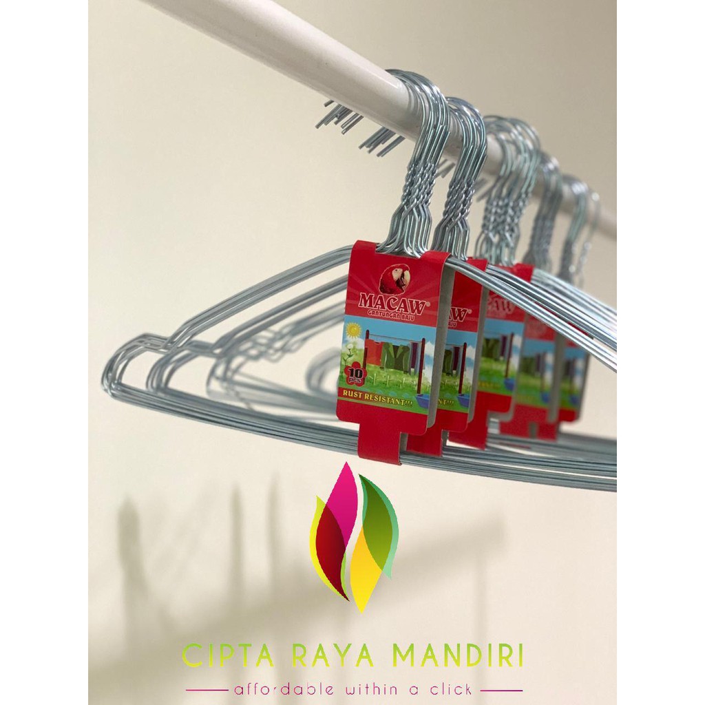 Gantungan Baju Anti Karat 10 pcs - Hanger Kawat Stainless Steel