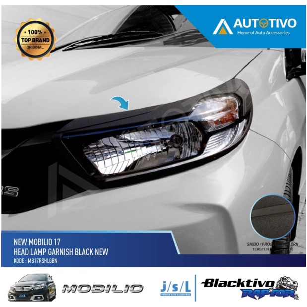 JSL Garnish Depan Mobilio RS 2017 Head Lamp Garnish Black New