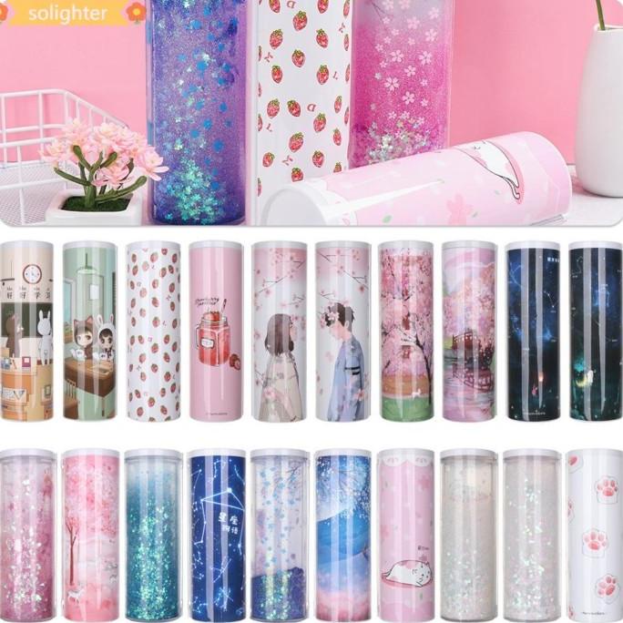 

SOLIGHTER KOTAK PENSIL PORTABLE MULTIFUNGSI BENTUK SILINDER TRANSPARAN DFD6546E