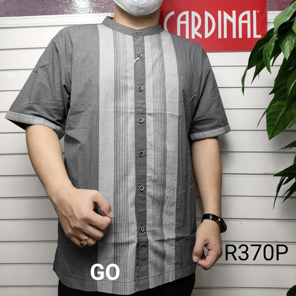 BB CARDINAL KEMEJA KOKO Taqwa Pakaian Pria  Baju Muslim Kekinian Original Lengan Pendek Salur