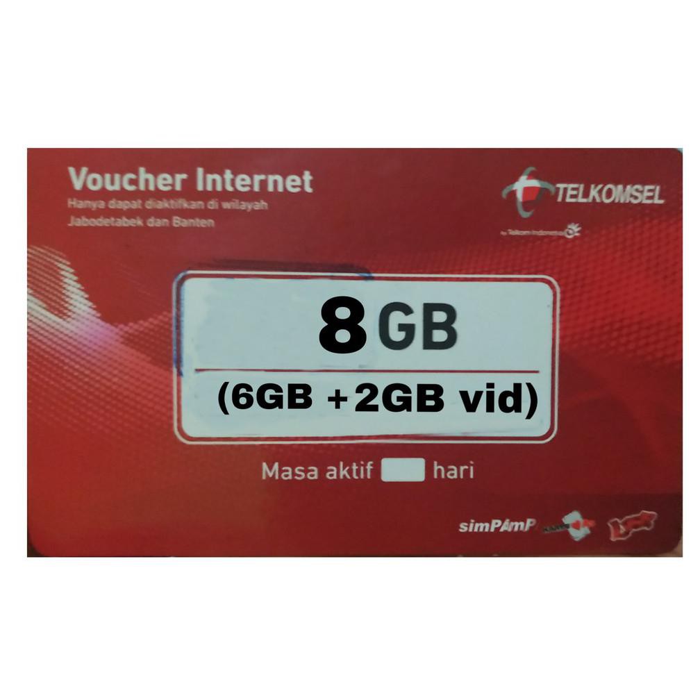 Jual Telkomsel Voucher data 8GB Kuota 6+2 GB Murah
