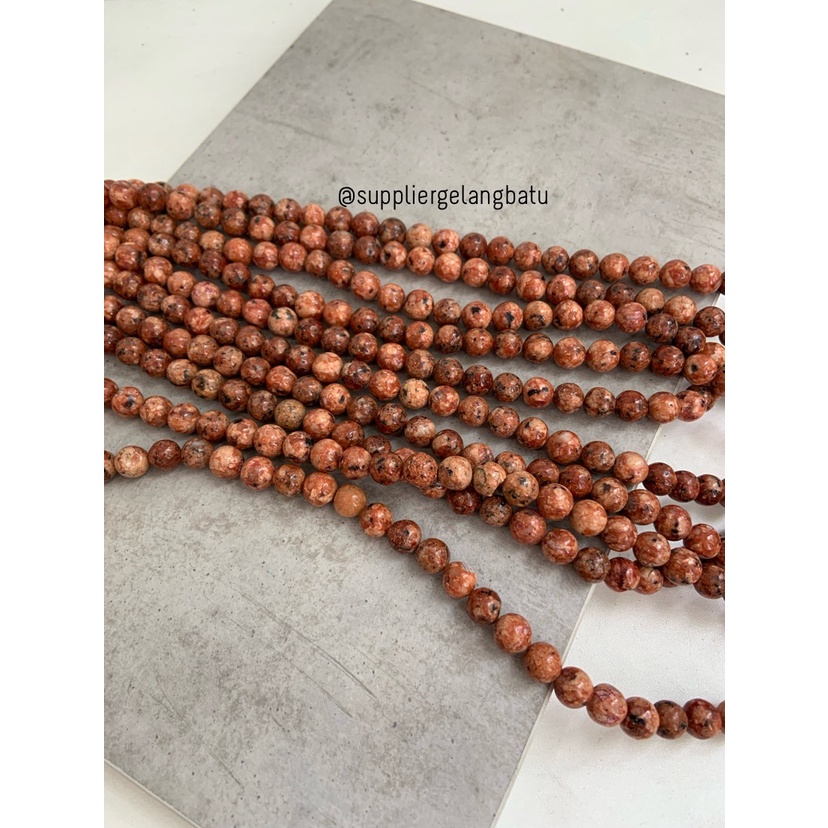 batu 10mm ORANGE RHODONITE CHALCEDONY bahan gelang kalung aksesoris