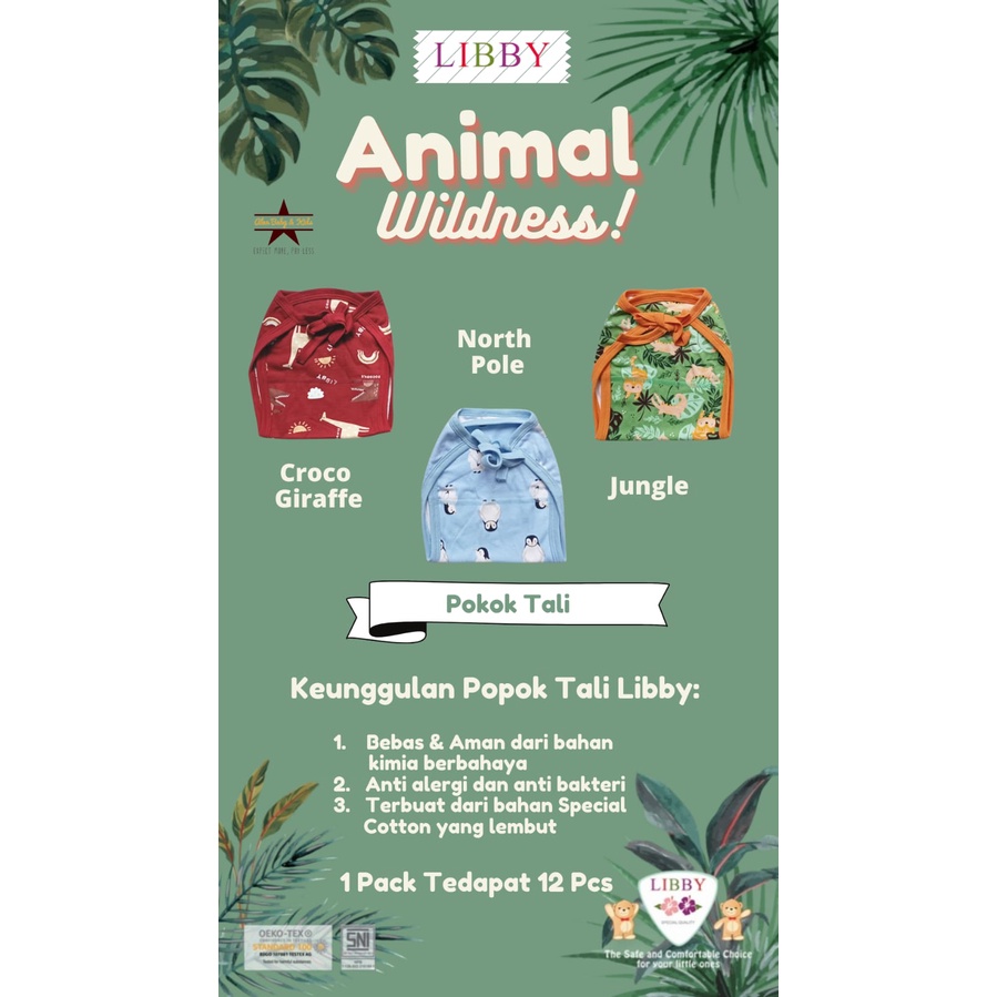 Libby Popok Kain Tali - Animal Wildness Series (isi 12 pcs)