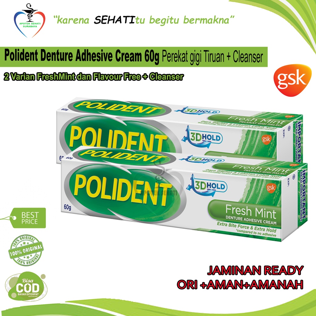 POLIDENT 60GR PEREKAT GIGI TIRUAN POLYDENT