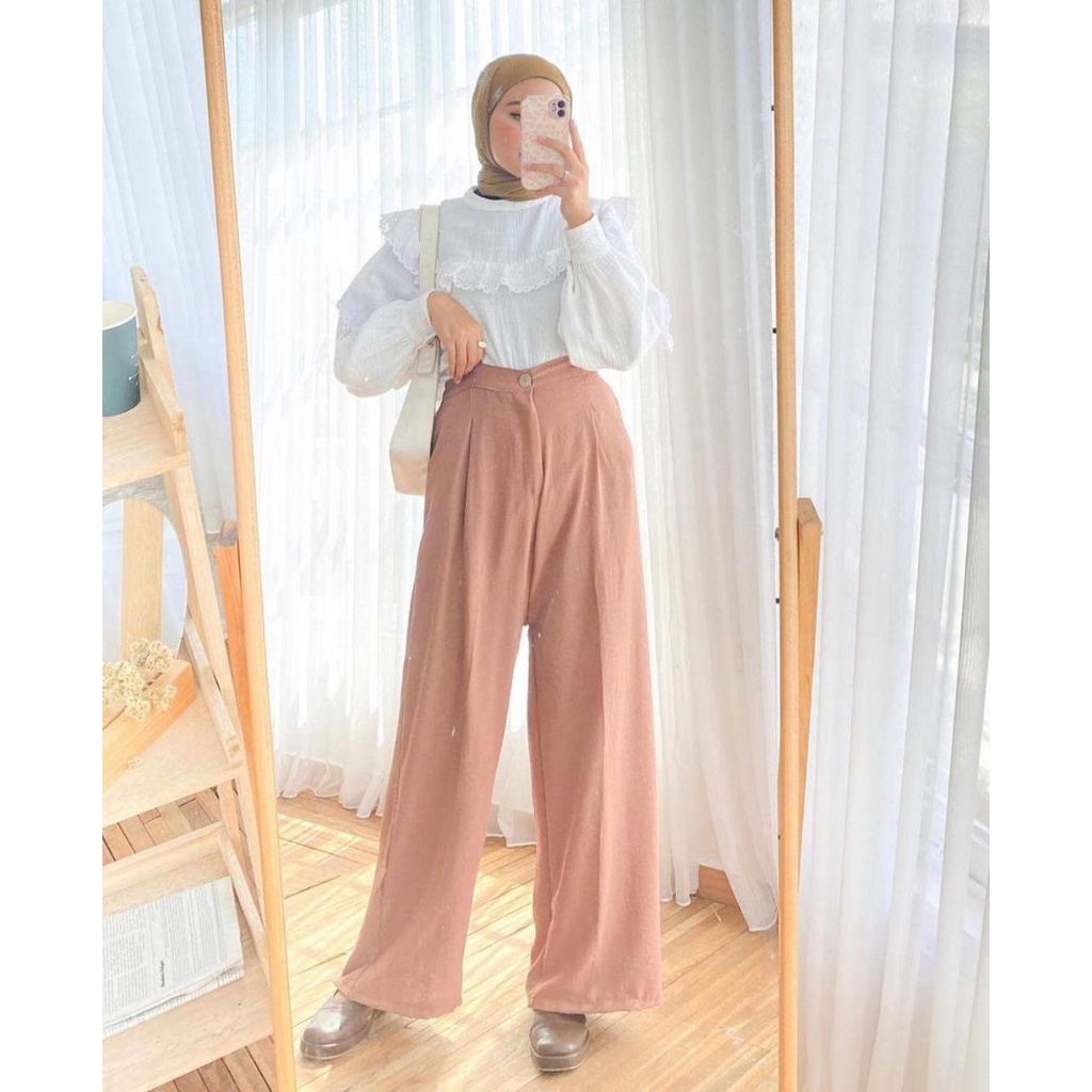 BATCH 2 Celana kulot Cringcle airflow terbaru celana highwaist OOTD kekinian simple