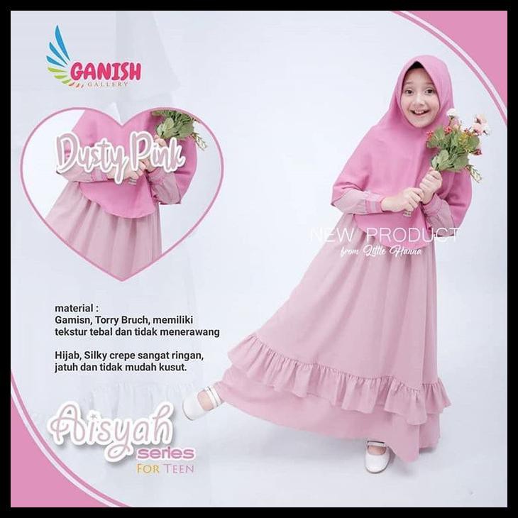GAMIS ANAK BAJU MUSLIM ANAK PEREMPUAN SET HIJAB SYARI 2-14 TAHUN - 6, GREY