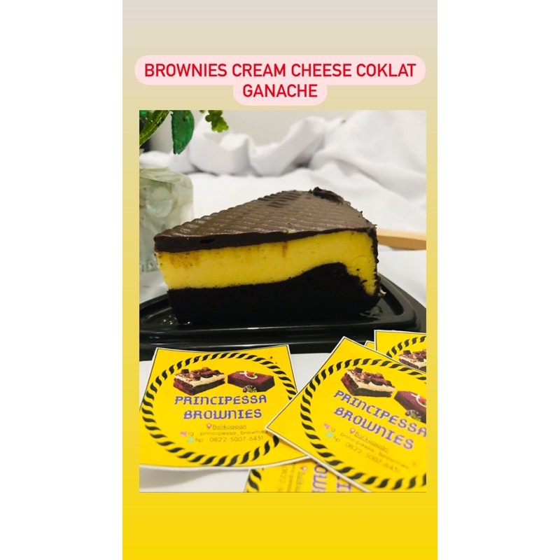 

brownies cream cheese coklat ganache