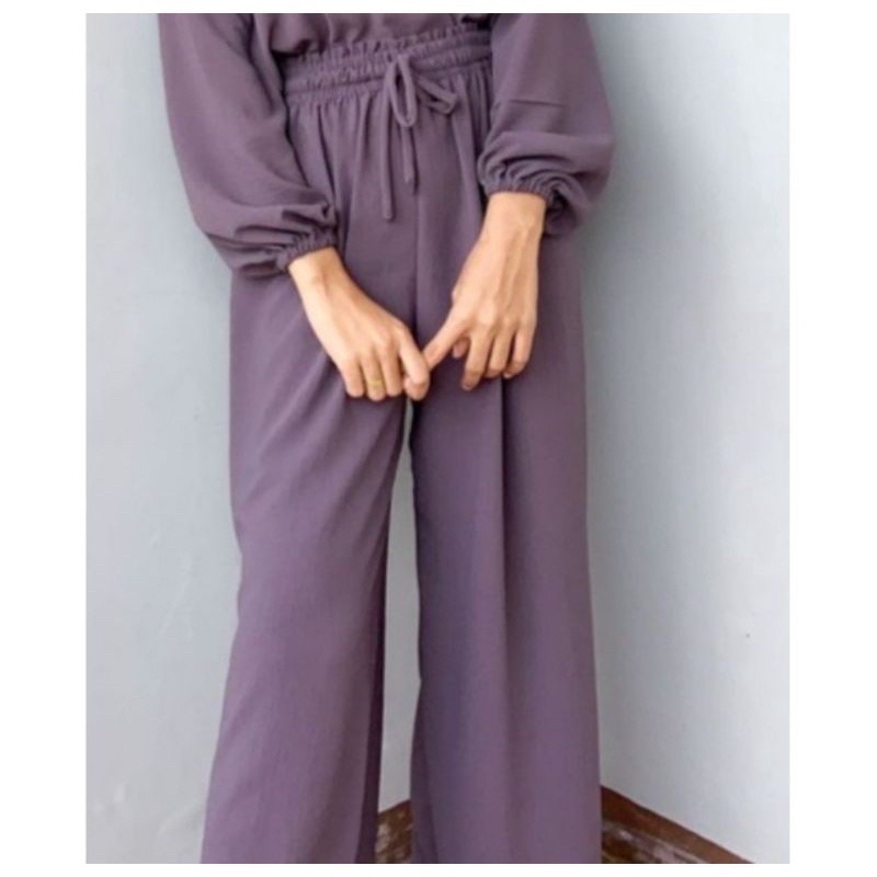 (40-85KG) CELANA KULOT KANCING CRINKLE JUMBO PANJANG