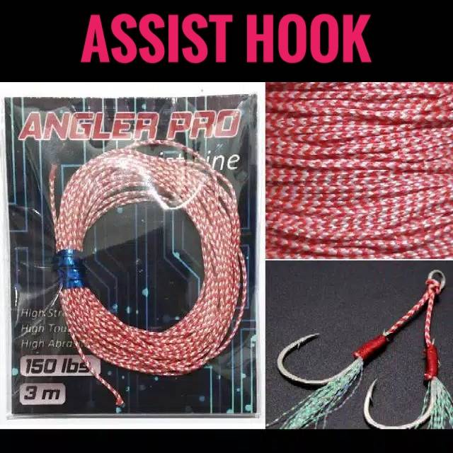 Assist Hook Benang Metal Jig Jigging 70 90 150 250 300 Lbs Line Kevlar Solid