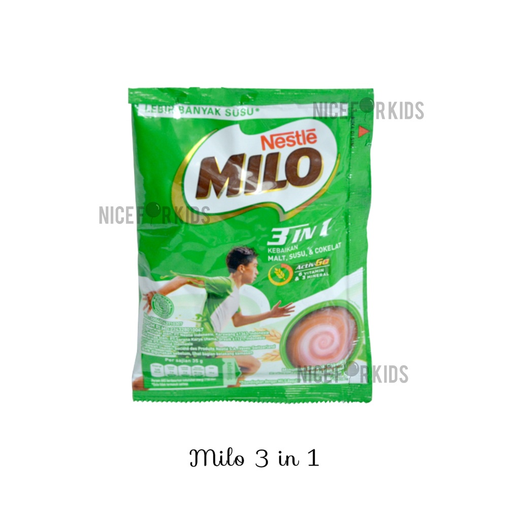 Susu Milo 3in1 Activ-Go Cokelat Renceng Isi 10 x 35gr / Susu Anak