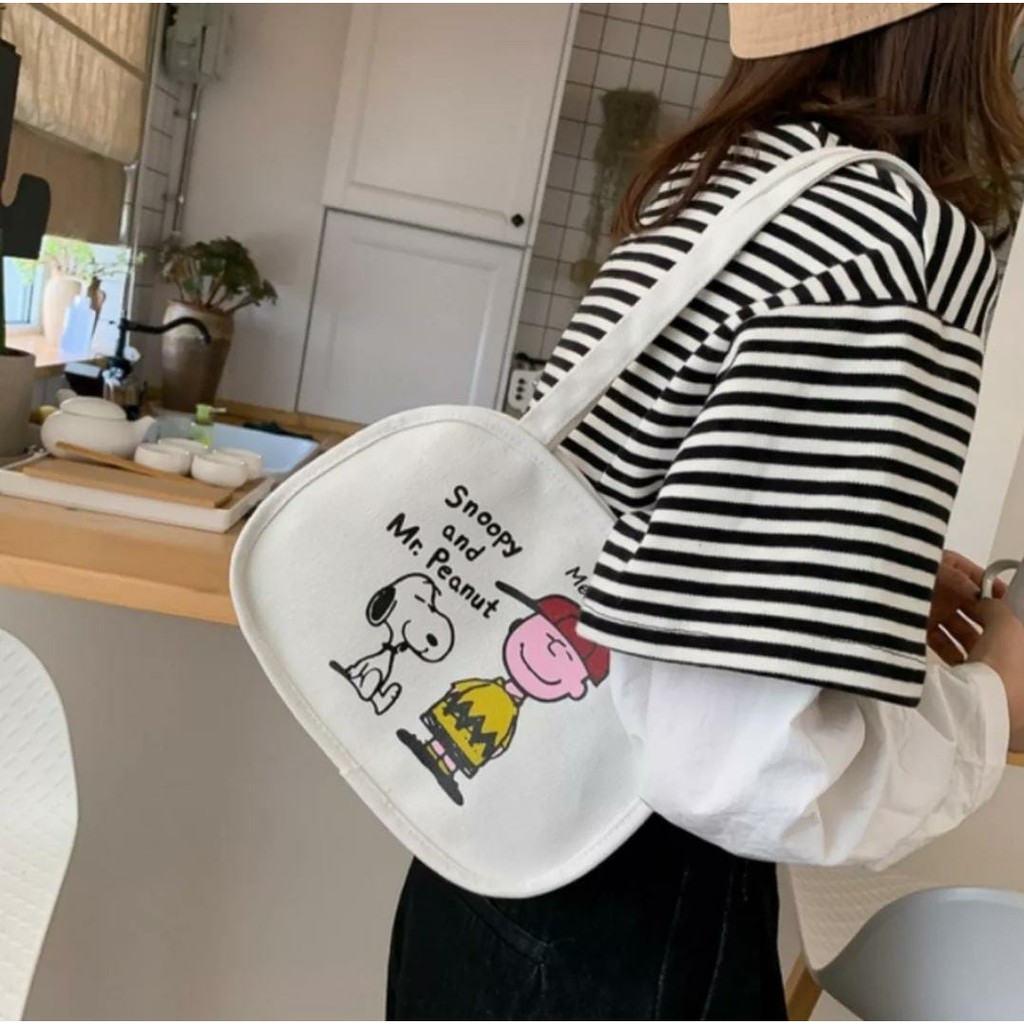 HANABI shoulderbag SNOOPY handbag tas tenteng tas totebag cewek tas murah tas lucu