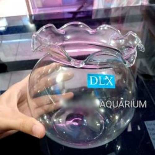 Fish Bowl Kaca SHELLA 3.5L 3.5 Liter Aquarium Bulat Toples Ikan Undian