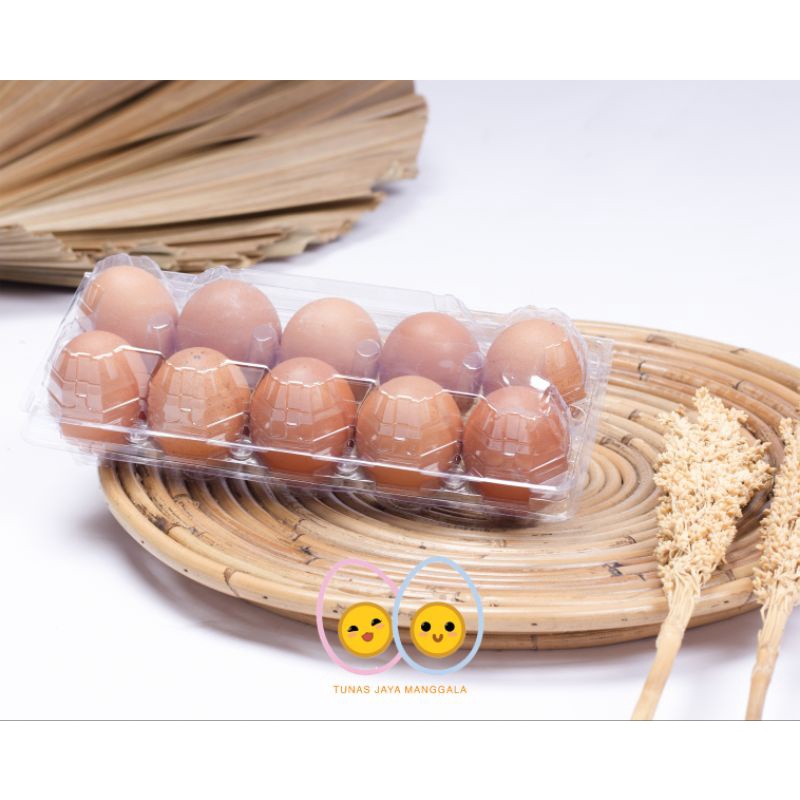 Mika telur/tray mika/egg tray isi 10 sudah ada pengunci
