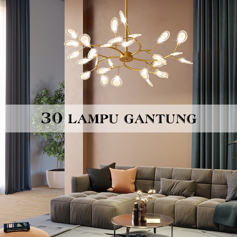 ✨Garansi &amp; COD✨Lampu Hias Gantung Desain Kunangkunang Gaya Modern Antik Untuk Ruang Tamu / Kamar Tidur Termasuk bola G4 lampu 18/30/45 kepala-cahaya hangat