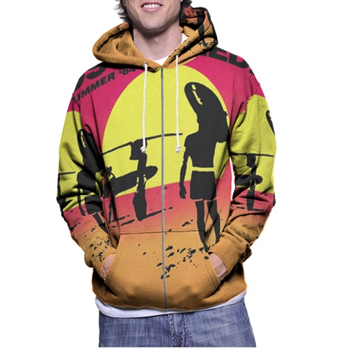 Jaket Hoodie Zipper Fullprint Dsquared2 Bahan Polyester Jersey [Hoodie Dengan Ritsleting] Zipper Hoo