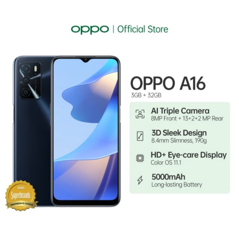 OPPO A16 RAM.3GB/32GB