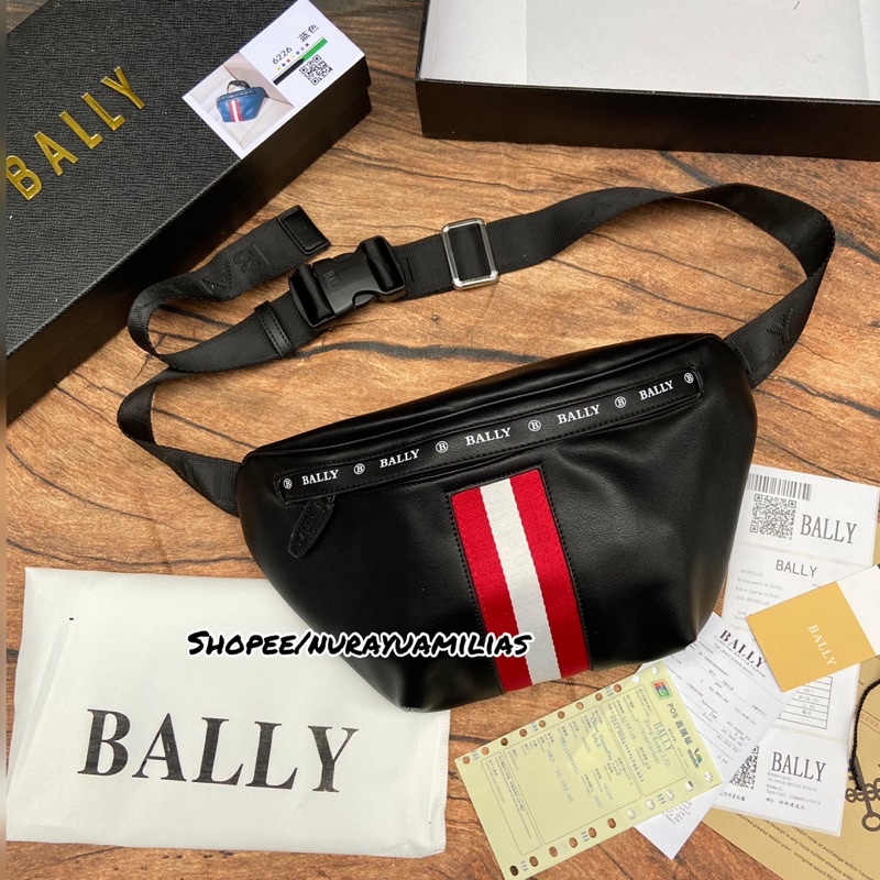 Waistbag bally import free box waist bag pria bally tas selempang pria bally import high Quality