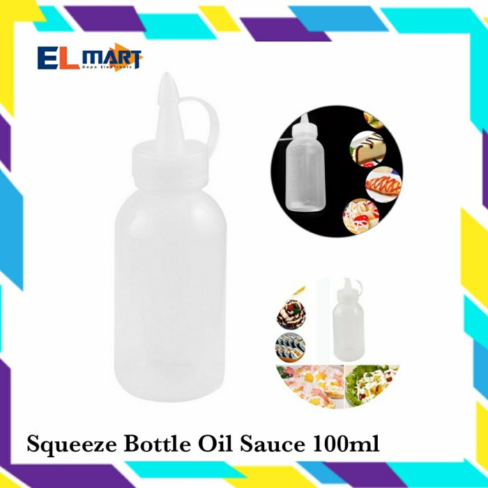 Botol Sauce Kecap Saos Mini Mayonaise Minyak Squeeze Bottle 100ml BS01