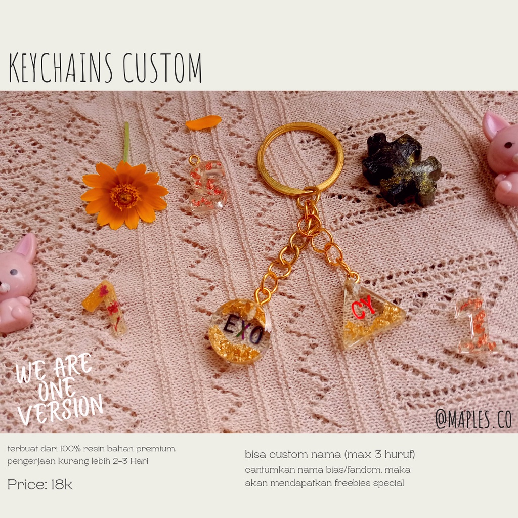 RESIN/ACRYLIC KEYCHAIN/GANTUNGAN KUNCI KPOP EXO WE ARE ONE VERSION