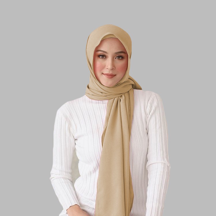 HIJAB PASHMINA DIAMOND CREPE / SABYAN JAHIT TEPI PASMINA JILBAB KERUDUNG POLOS MUSLIM - YELONIX