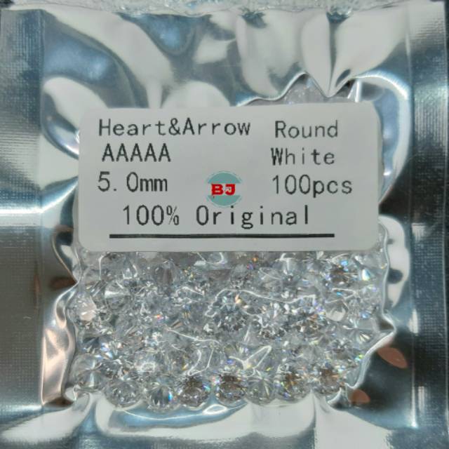 A5 Quality 4mm - 8mm Cubic Zirconia Asli 1 pack Zircon A5 Quality