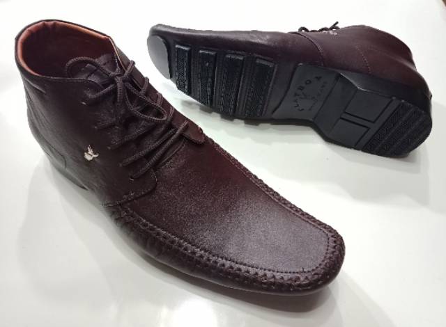 Sepatu Boot Pria/Kulit Asli/Merek Playboy/Pantofel Boot Tali/Pantofel Kerja Pria/Sepatu Boot Resleting Pria