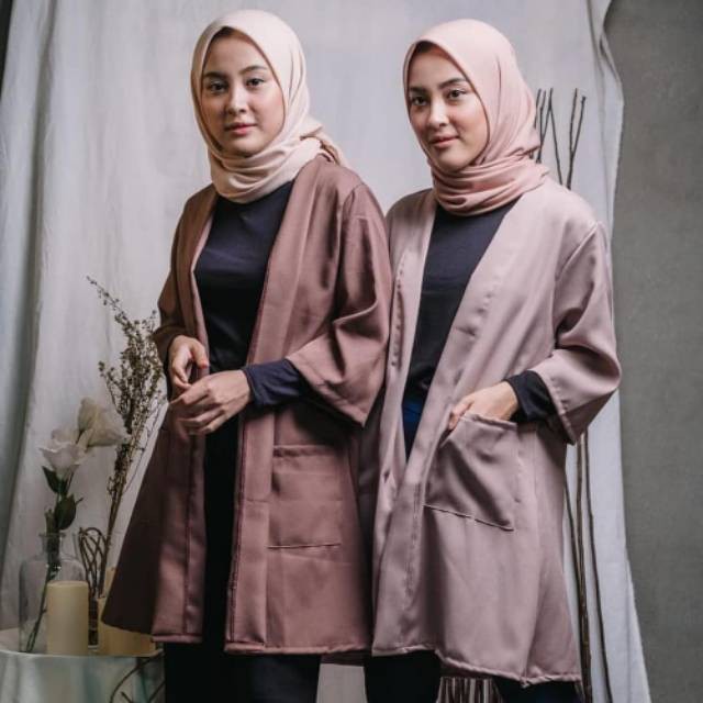 𝐊𝐈𝐑𝐀𝐍𝐈 Cardigan Long Outer Polos Saku Outerwear Cardigan Wanita