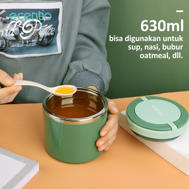 ecentio 630ml Stainless steel Cangkir sup/Tahan Panas Lunch Box /Tetap hangat Kotak Makan Bekal Sup termos makanan