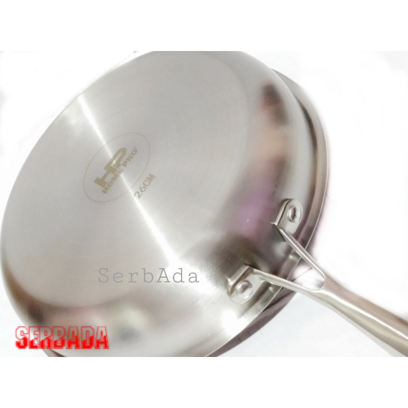 A1 Home Pro Wajan Stainless Anti Lengket Fry Pan Stainless Steel 26Cm