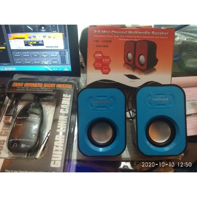 Paket Guitar Link efek Speaker Multimedia Stereo Komplit tinggal Jreng