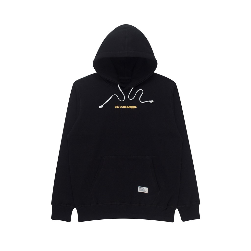 HOODIE SCREAMOUS SIGNATURE LEGEND TINY GOLD ON BLACK