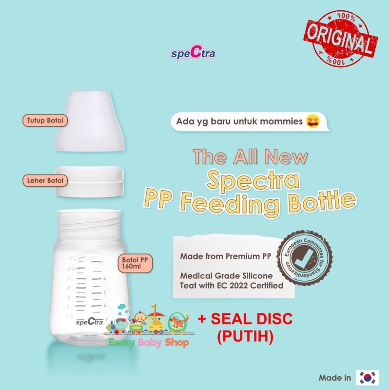 Spectra - Botol ASI Wideneck 160ml x 2pcs / Satuan - Baby Bottle PP ASI Storage 160 ml (Tanpa Dot)