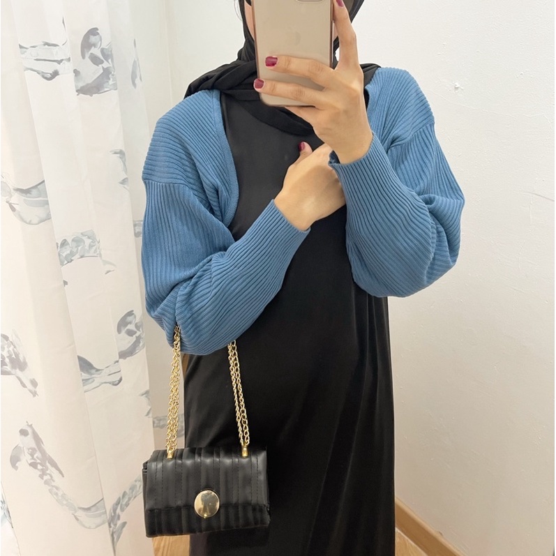 Koyu Hijab Bolero Areta Knit Outer Rajut Premium