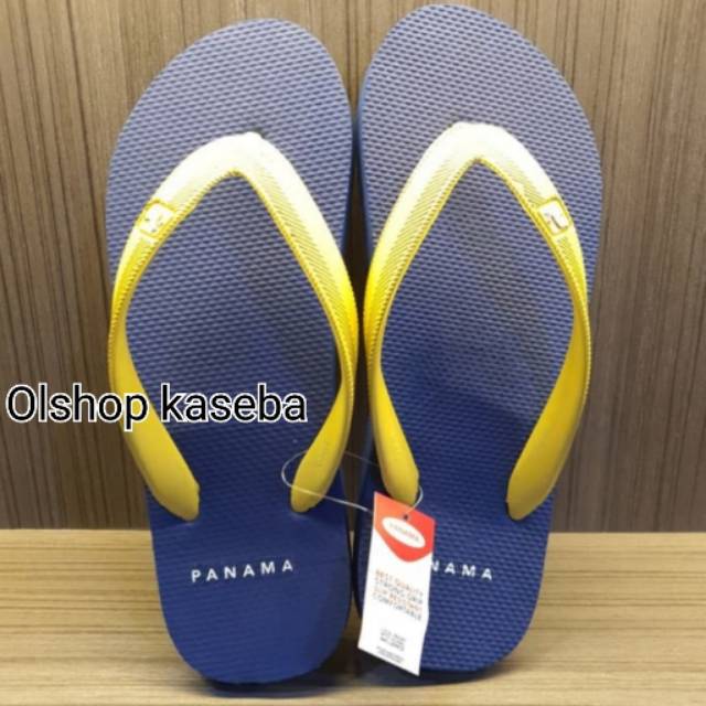 Sandal Panama Pria / Sandal Panama Male ORI/ Sandal Jepit / Sandal Pantai Pria MB7 Blue List Yellow