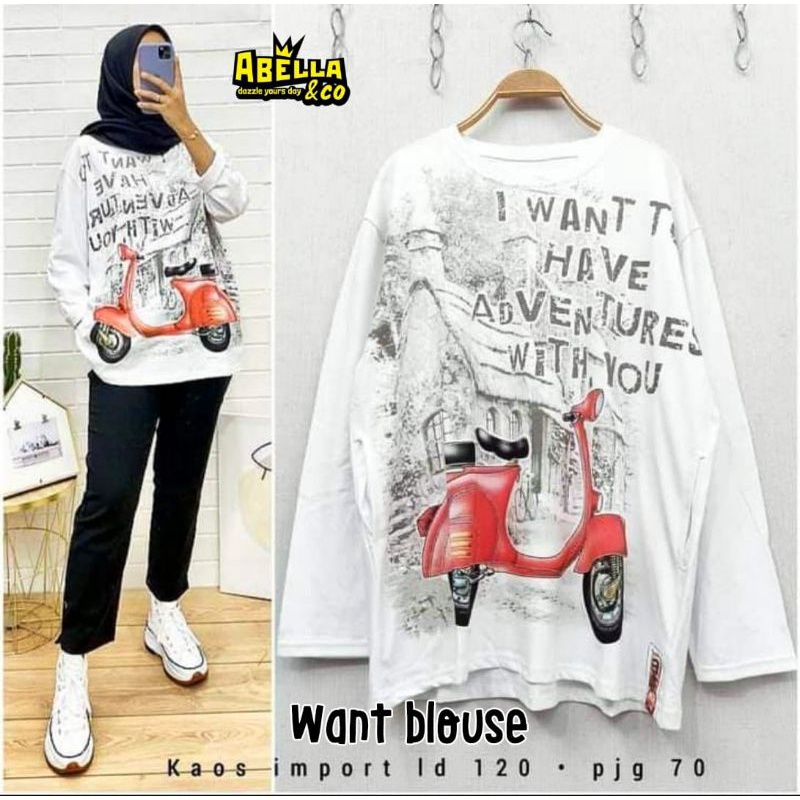 VESPA  BLOUSE JUMBO  || KAOS IMPORT