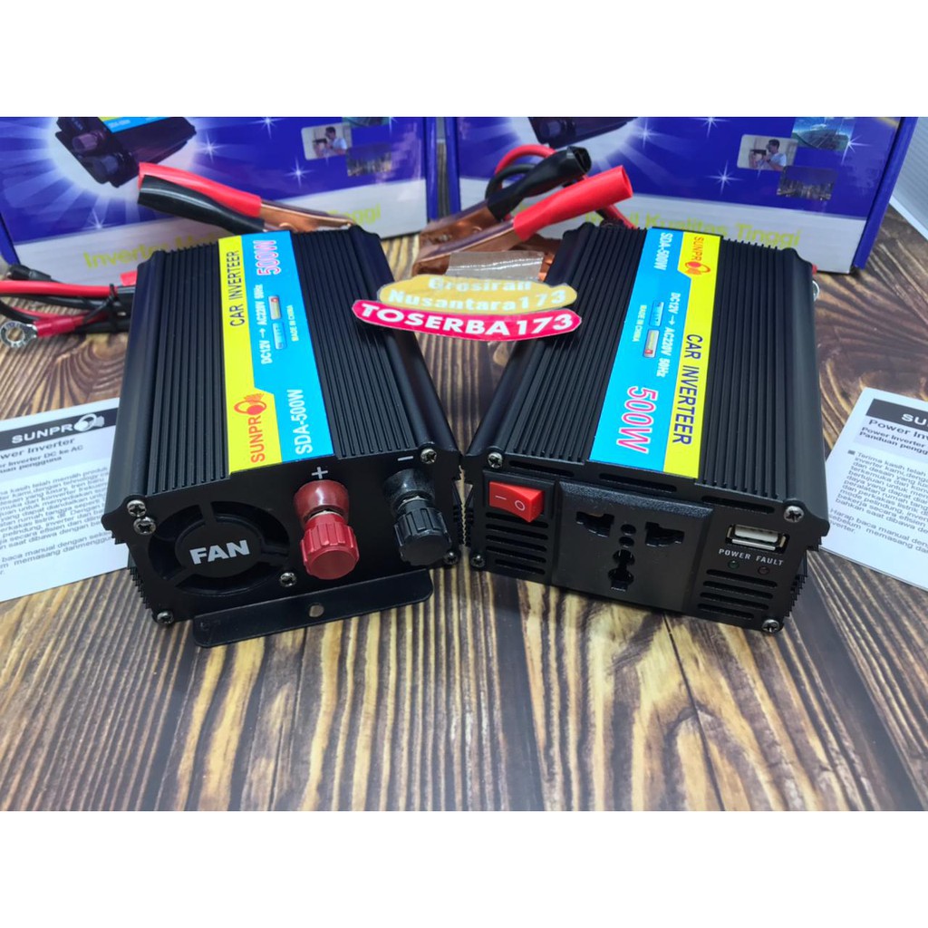 Inverter Mobil kualitas Tinggi Sunpro 500Watt with Buzzer SDA-500