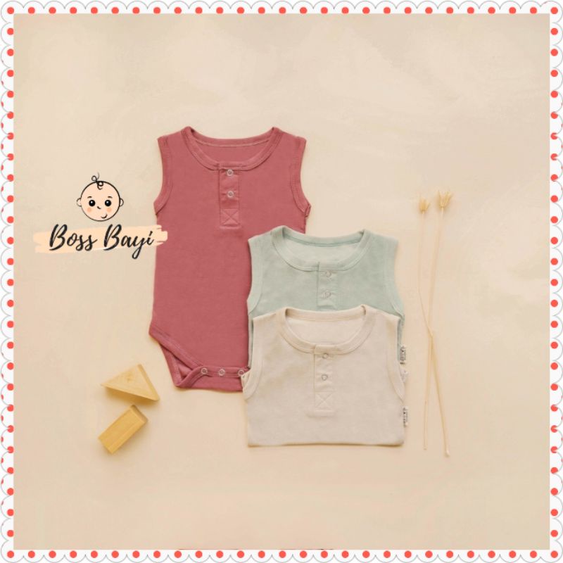 NICE KIDS - Sleeveless Snap Bodysuit / Jumper Kutung / Jumper Tanpa Lengan Bayi Anak