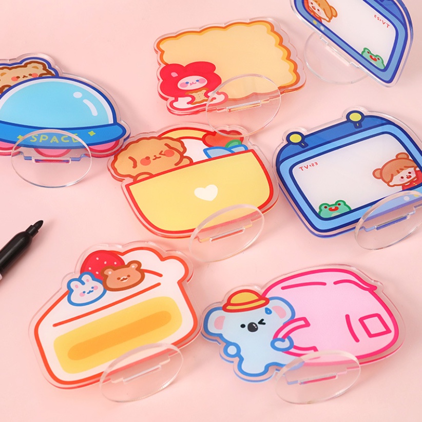 

Whiteboard portable acrylic papan tulis mini motif lucu