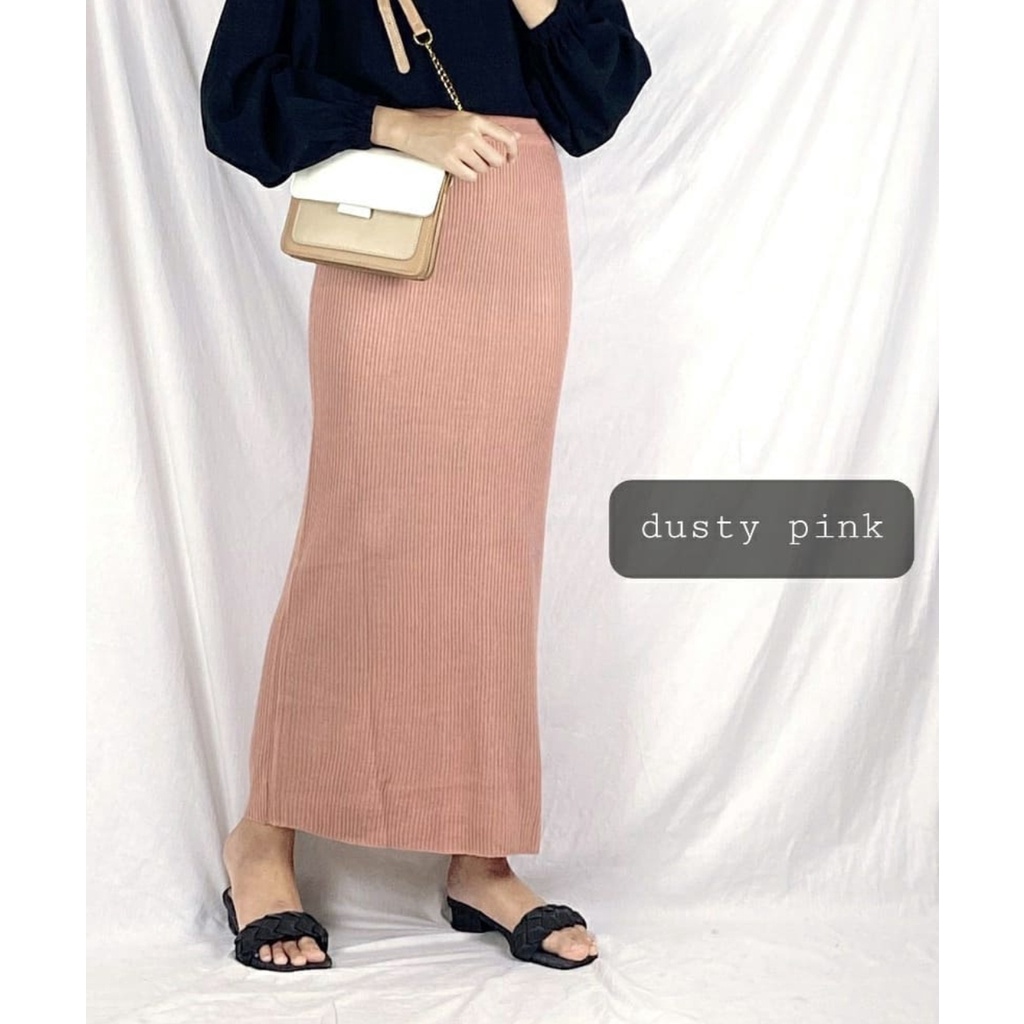 Rok Span Rajut Panjang Premium | ROK RAJUT  TEBAL | Rok Span Skirt Panjang