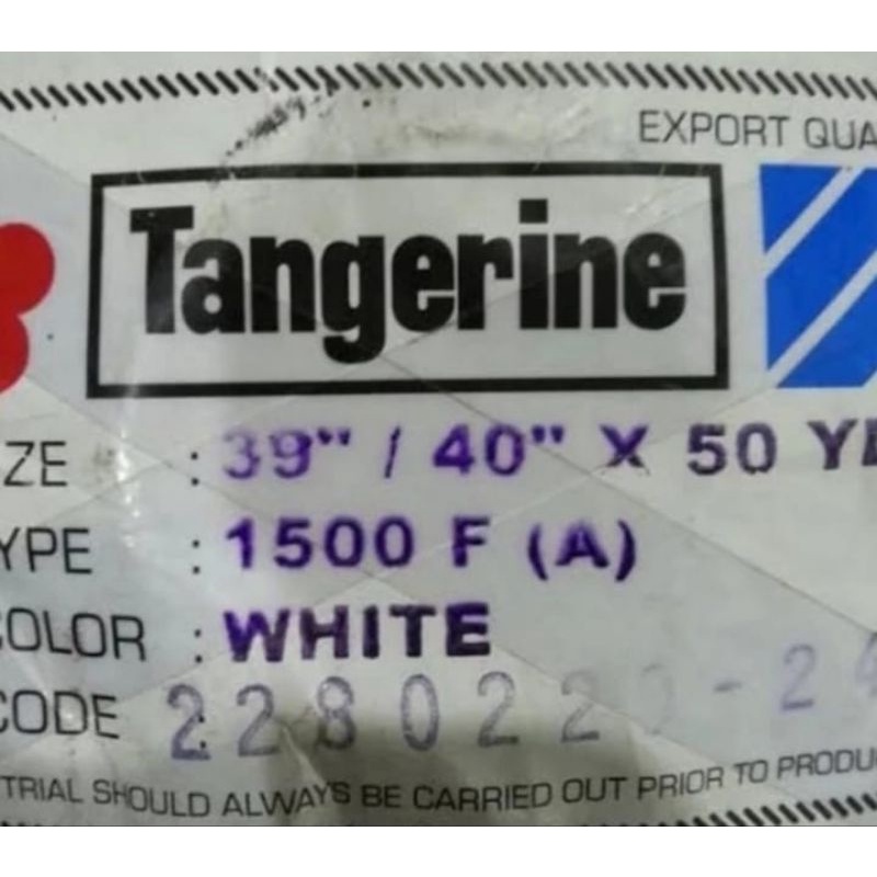 kain keras interlining lem 1500f tangerine fislin meteran