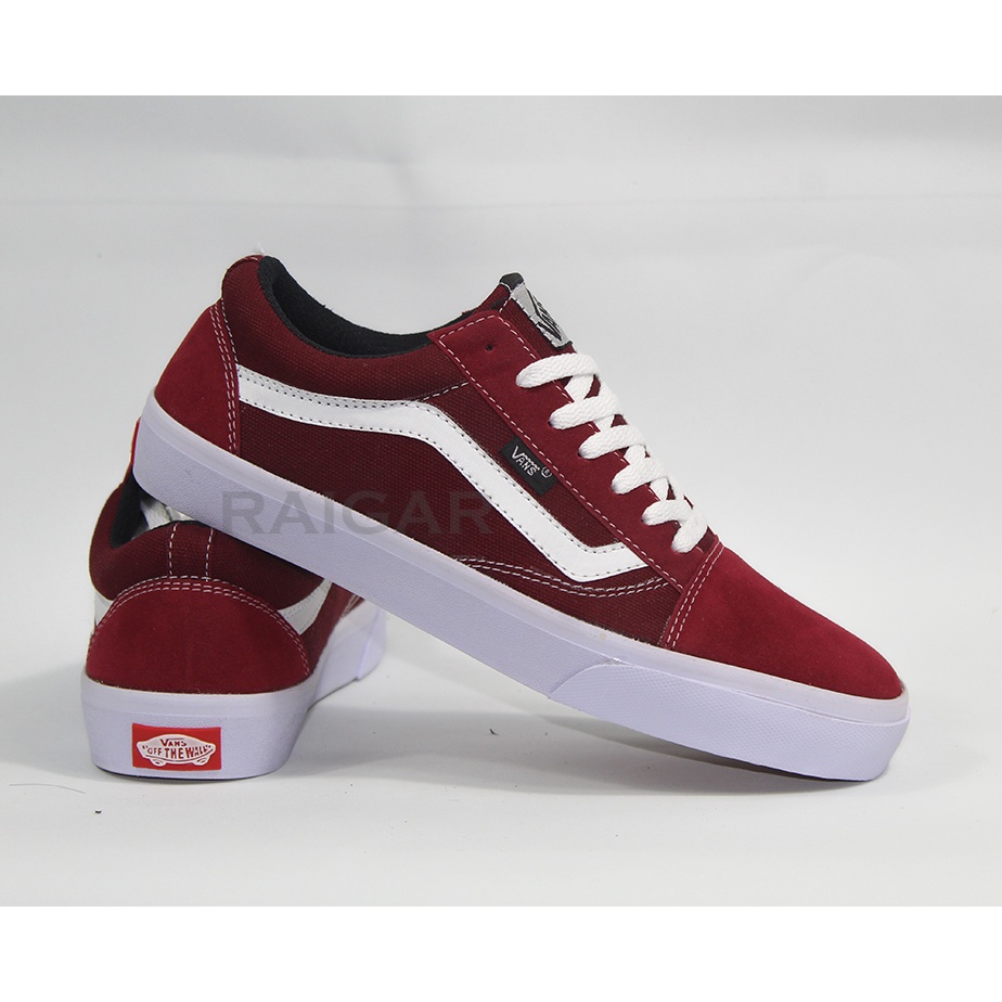 Sepatu Vans Pria Old Skool Polos Marun Sneakers Wanita Casual Canvas Ven Sekolah Cowok Murah Buat Gaya Terbaru 2022