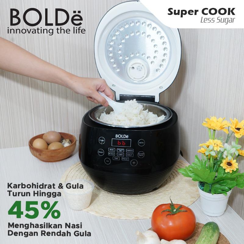 BOLDe Super COOK Less Sugar Rice Cooker 1 Liter Low Carbo 400 Watt