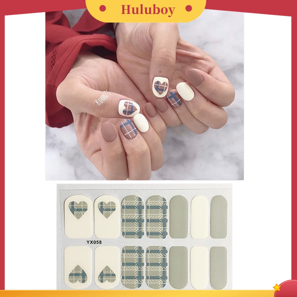 Huluboy Huluboy♡ 3pcs Stiker Kuku Full Cover Motif Kartun Anti Air Untuk Dekorasi Manicure