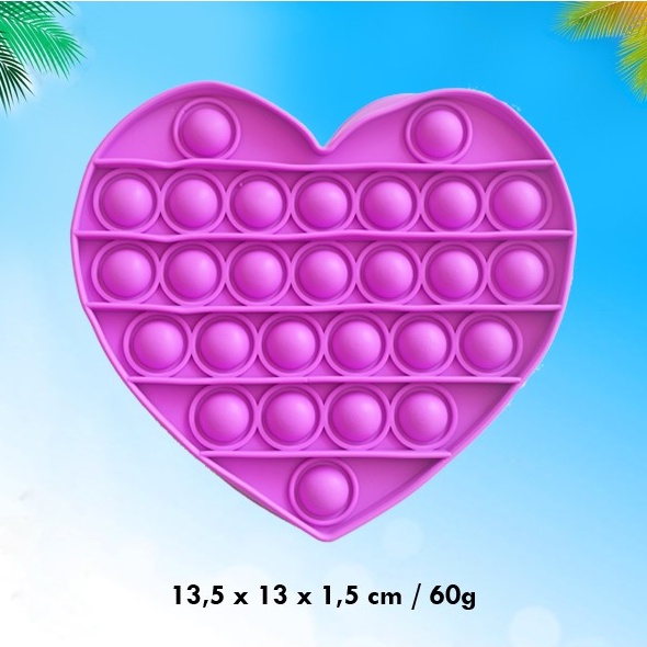 Feel Color Pop it Mainan Anak Bubble Gelembung Love Toy Fidget Spinner Popit Rainbow Unicorn Hati Pelangi-6