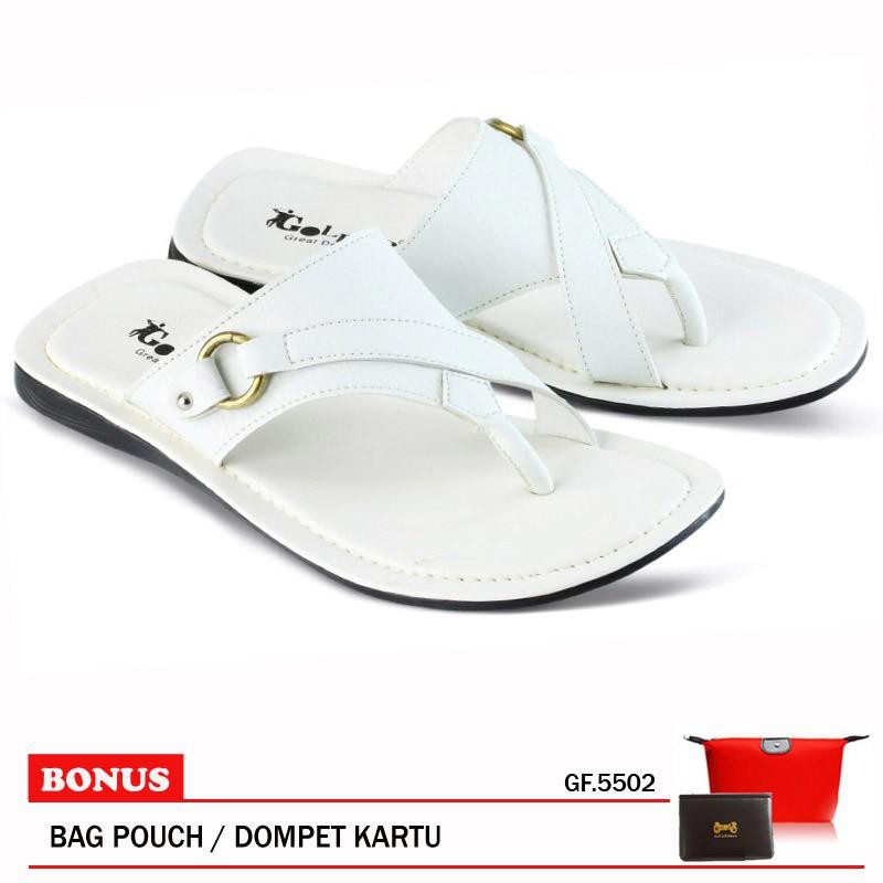 Golfer Sandal Casual Pria GF 5502 White