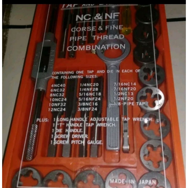promo mata snai set Hand Tap Tap AND DIE SET 40pcs Madeinn japan
