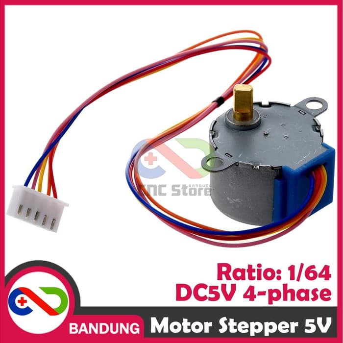 MOTOR STEPPER 5V 4 PHASE 5 WIRE KABEL 25CM 28BYJ-48 FOR ARDUINO DC5V