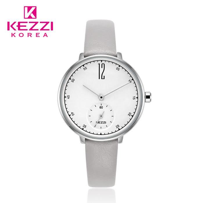 Kezzi Korea 1732 - Jam Tangan Fashion Wanita - Abu Abu - Model Analog